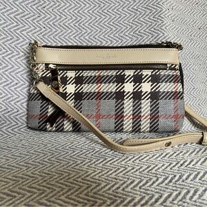 Spartina 449 Tartan Crossbody Bag - Cream, Gray, and Red